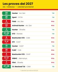 Calendari provisional AAL Catalunya IFAA-TAI