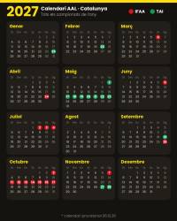 Calendari provisional AAL Catalunya IFAA-TAI